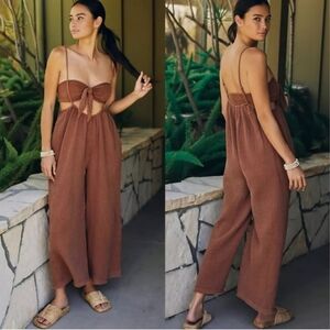 Anthropologie The Wrenley Suspender Pants Set